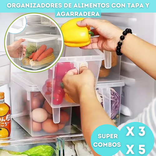 ORGANIZADOR DE NEVERA SET X5||  MÁS ESPACIO EN TU NEVERA - OFERTA ULTIMAS UNIDADES!!